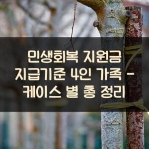 민생회복 지원금 지급기준 4인 가족 - 케이스 별 총 정리 민생회복 지원금 지급기준 4인 가족 - 케이스 별 총 정리