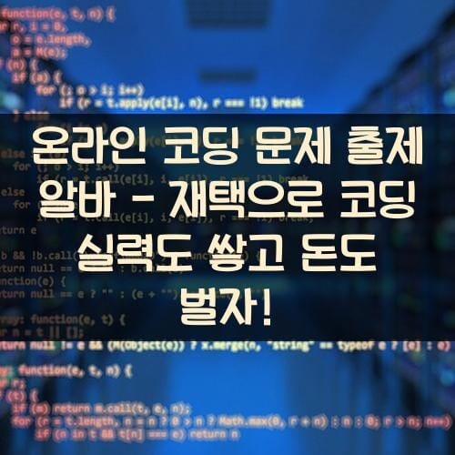 온라인 코딩 문제 출제 알바 - 재택으로 코딩 실력도 쌓고 돈도 벌자!