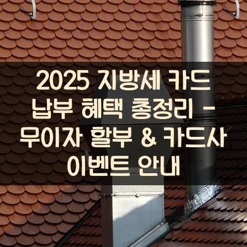2025 지방세 카드 납부 혜택 총정리 - 무이자 할부 & 카드사 이벤트 안내
