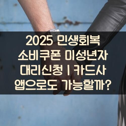 2025 민생회복 소비쿠폰 미성년자 대리신청｜카드사 앱으로도 가능할까?