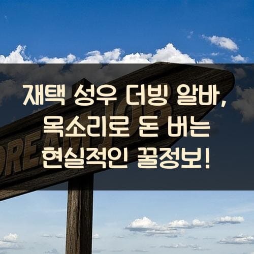 재택 성우 더빙 알바, 목소리로 돈 버는 현실적인 꿀정보!