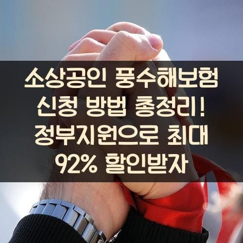 소상공인 풍수해보험 신청 방법 총정리! 정부지원으로 최대 92% 할인받자