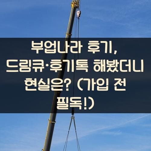 부업나라 후기, 드림큐·후기톡 해봤더니 현실은? (가입 전 필독!)