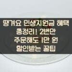 땡겨요 민생지원금 혜택 총정리! 2번만 주문해도 1만 원 할인받는 꿀팁