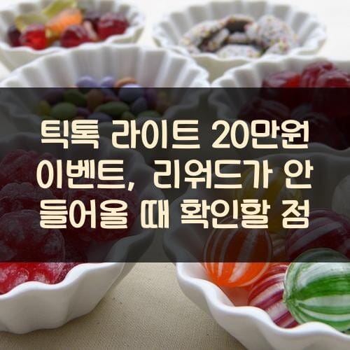 틱톡 라이트 20만원 이벤트, 리워드가 안 들어올 때 확인할 점