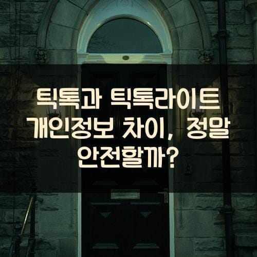 틱톡과 틱톡라이트 개인정보 차이, 정말 안전할까?