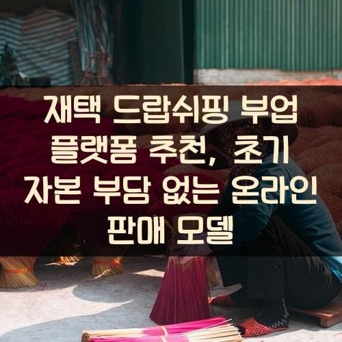 재택 드랍쉬핑 부업 플랫폼 추천, 초기 자본 부담 없는 온라인 판매 모델