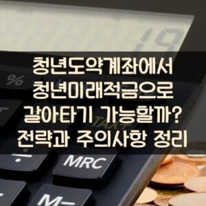 청년도약계좌에서 청년미래적금으로 갈아타기 가능할까? 전략과 주의사항 정리 청년도약계좌에서 청년미래적금으로 갈아타기 가능할까? 전략과 주의사항 정리