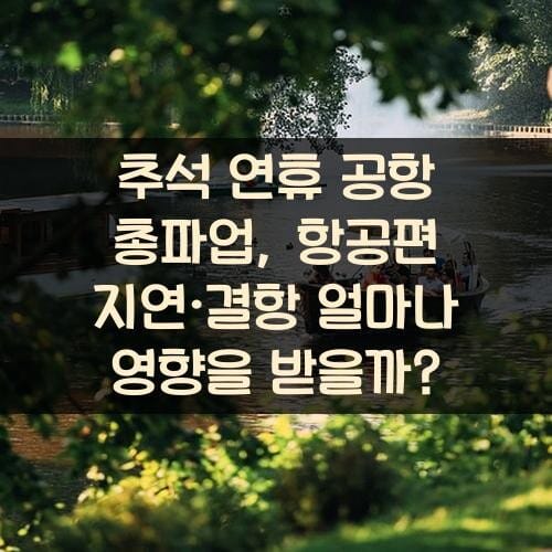 추석 연휴 공항 총파업, 항공편 지연·결항 얼마나 영향을 받을까?