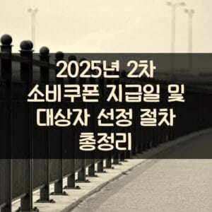 2025년 2차 소비쿠폰 지급일 및 대상자 선정 절차 총정리 2025년 2차 소비쿠폰 지급일 및 대상자 선정 절차 총정리