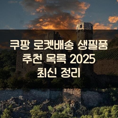 쿠팡 로켓배송 생필품 추천 목록 2025 최신 정리