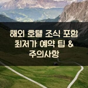 해외 호텔 조식 포함 최저가 예약 팁 & 주의사항 해외 호텔 조식 포함 최저가 예약 팁 & 주의사항