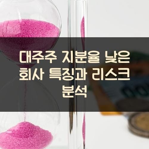 대주주 지분율 낮은 회사 특징과 리스크 분석
