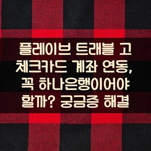 플레이브 트래블 고 체크카드 계좌 연동, 꼭 하나은행이어야 할까? 궁금증 해결