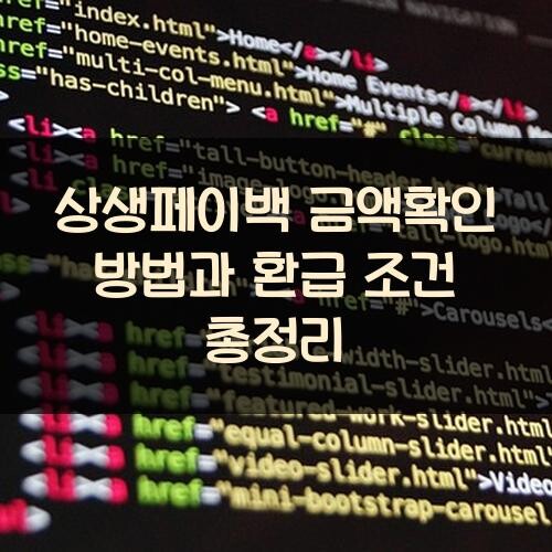 상생페이백 금액확인 방법과 환급 조건 총정리