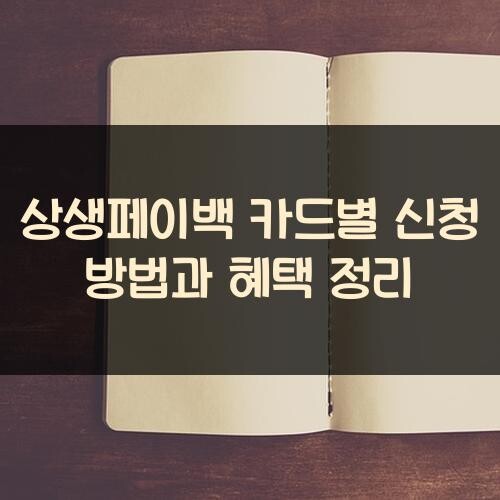 상생페이백 카드별 신청 방법과 혜택 정리