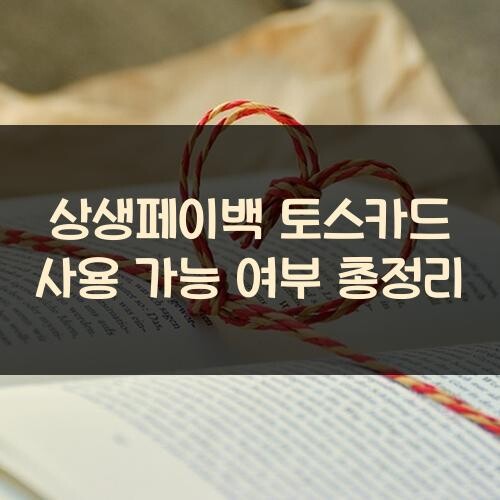 상생페이백 토스카드 사용 가능 여부 총정리