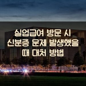 실업급여 방문 시 신분증 문제 발생했을 때 대처 방법 실업급여 방문 시 신분증 문제 발생했을 때 대처 방법