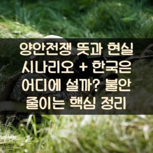 양안전쟁 뜻과 현실 시나리오 + 한국은 어디에 설까? 불안 줄이는 핵심 정리