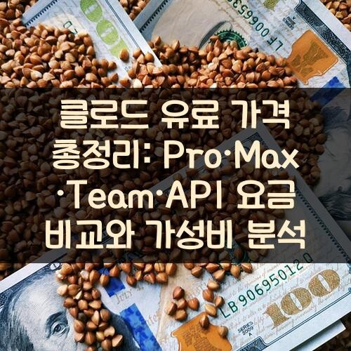 클로드 유료 가격 총정리: Pro·Max·Team·API 요금 비교와 가성비 분석