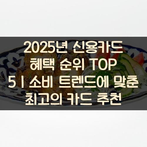 2025년 신용카드 혜택 순위 TOP 5｜소비 트렌드에 맞춘 최고의 카드 추천