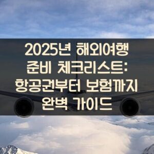 2025년 해외여행 준비 체크리스트: 항공권부터 보험까지 완벽 가이드 2025년 해외여행 준비 체크리스트: 항공권부터 보험까지 완벽 가이드