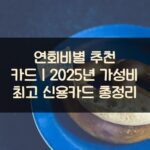 연회비별 추천 카드｜2025년 가성비 최고 신용카드 총정리