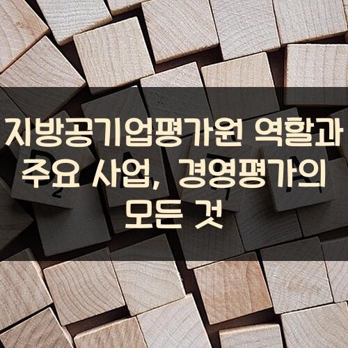 지방공기업평가원 역할과 주요 사업, 경영평가의 모든 것