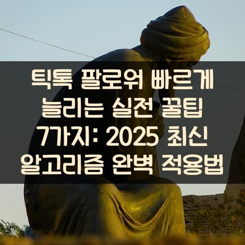 틱톡 팔로워 빠르게 늘리는 실전 꿀팁 7가지: 2025 최신 알고리즘 완벽 적용법