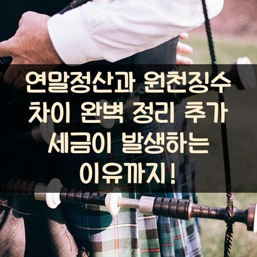 연말정산과 원천징수 차이 완벽 정리 추가 세금이 발생하는 이유까지!