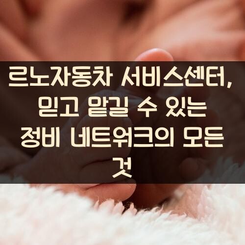 르노자동차 서비스센터, 믿고 맡길 수 있는 정비 네트워크의 모든 것
