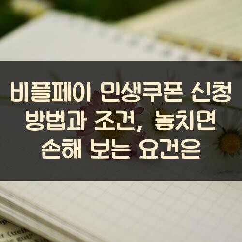 비플페이 민생쿠폰 신청 방법과 조건, 놓치면 손해 보는 요건은?