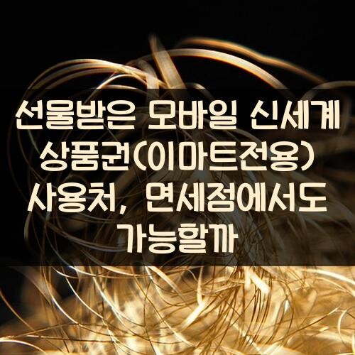 선물받은 모바일 신세계상품권(이마트전용) 사용처, 면세점에서도 가능할까?