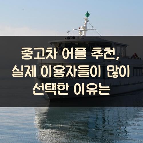 중고차 어플 추천, 실제 이용자들이 많이 선택한 이유는?