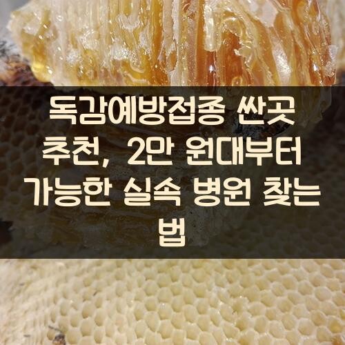 독감예방접종 싼곳 추천, 2만 원대부터 가능한 실속 병원 찾는 법