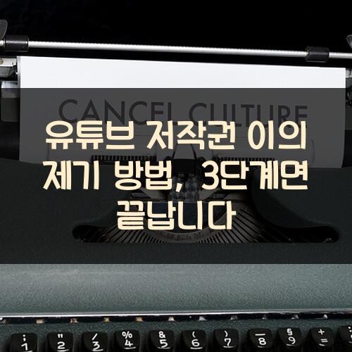 유튜브 저작권 이의 제기 방법, 3단계면 끝납니다