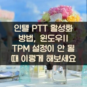 인텔 PTT 활성화 방법, 윈도우11 TPM 설정이 안 될 때 이렇게 해보세요 인텔 PTT 활성화 방법, 윈도우11 TPM 설정이 안 될 때 이렇게 해보세요