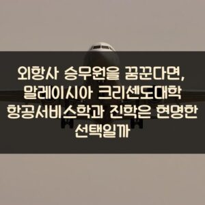 외항사 승무원을 꿈꾼다면, 말레이시아 크리센도대학 항공서비스학과 진학은 현명한 선택일까? 외항사 승무원을 꿈꾼다면, 말레이시아 크리센도대학 항공서비스학과 진학은 현명한 선택일까?