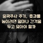윤곽주사 주기, 효과를 높이려면 얼마나 간격을 두고 맞아야 할까?