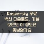 Kaspersky 무료 백신 다운로드, 기본 보안도 이 정도면 충분할까요?