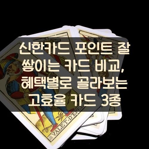 신한카드 포인트 잘 쌓이는 카드 비교, 혜택별로 골라보는 고효율 카드 3종