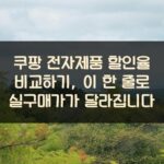 쿠팡 전자제품 할인율 비교하기, 이 한 줄로 실구매가가 달라집니다