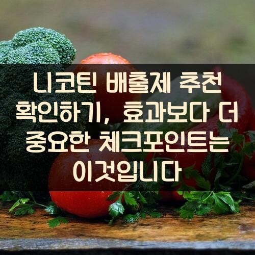 니코틴 배출제 추천 확인하기, 효과보다 더 중요한 체크포인트는 이것입니다