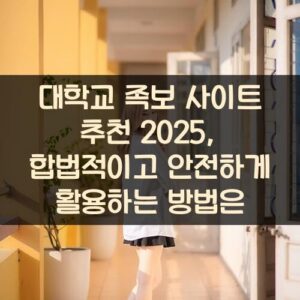 대학교 족보 사이트 추천 2025, 합법적이고 안전하게 활용하는 방법은?