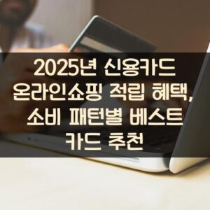 2025년 신용카드 온라인쇼핑 적립 혜택, 소비 패턴별 베스트 카드 추천