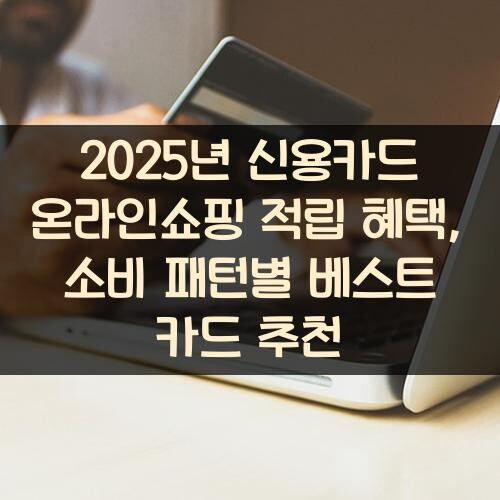 2025년 신용카드 온라인쇼핑 적립 혜택, 소비 패턴별 베스트 카드 추천