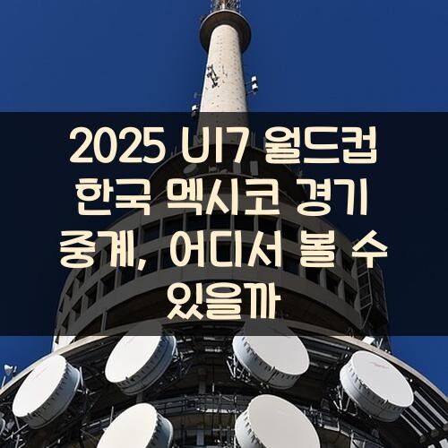 2025 U17 월드컵 한국 멕시코 경기 중계, 어디서 볼 수 있을까?
