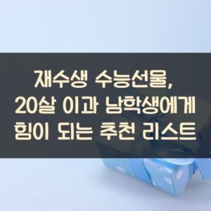 재수생 수능선물, 20살 이과 남학생에게 힘이 되는 추천 리스트