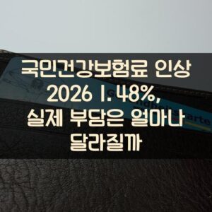 국민건강보험료 인상 2026 1.48%, 실제 부담은 얼마나 달라질까?