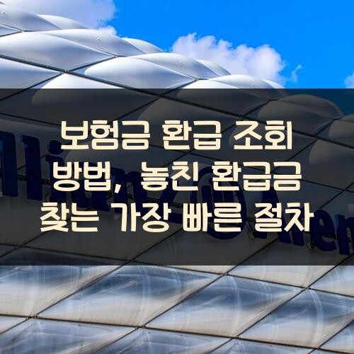 보험금 환급 조회 방법, 놓친 환급금 찾는 가장 빠른 절차